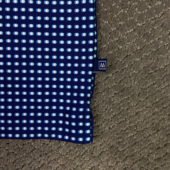 Mizzen + Main Polo Shirt Mens Medium Classic Fit Blue Geometric Golf Performance - Picture 5 of 12